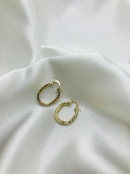 Oval Gold Hoop Earrings