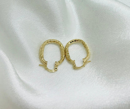 Oval Gold Hoop Earrings