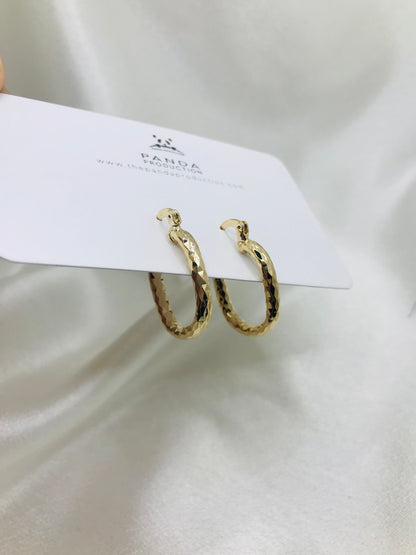 Oval Gold Hoop Earrings