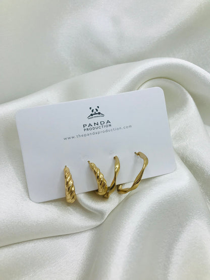 Minimal Gold Hoops Set