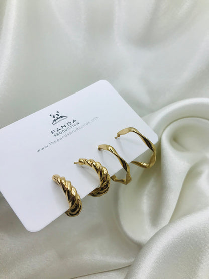 Minimal Gold Hoops Set