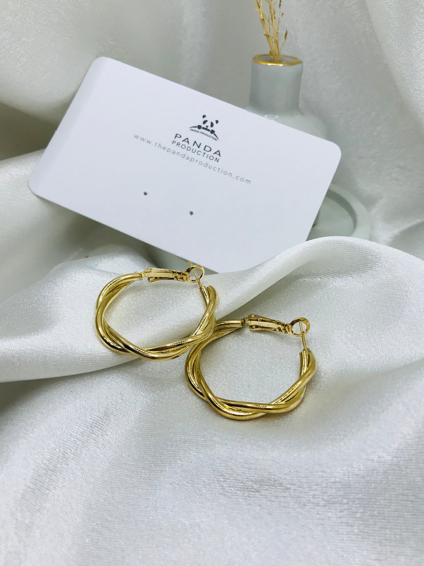 Twisted Gold Hoop Earrings