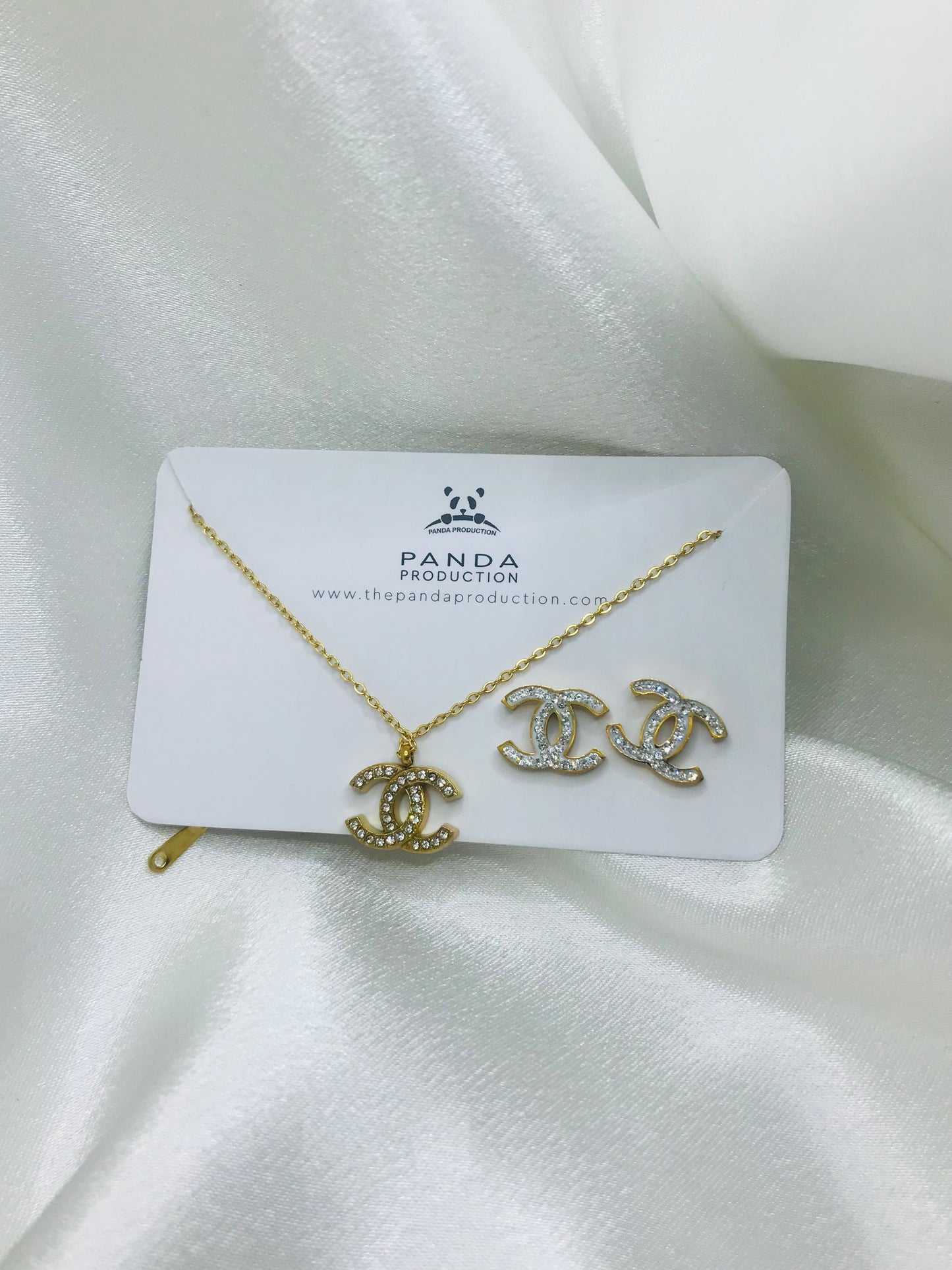 Chanel-Inspired Necklace and Earrings Set
