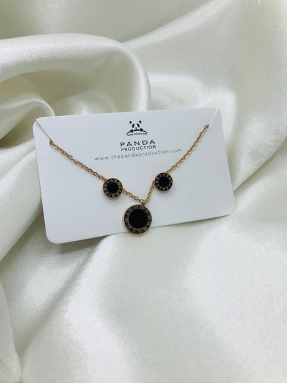Roman Numeral Necklace and Earrings Set