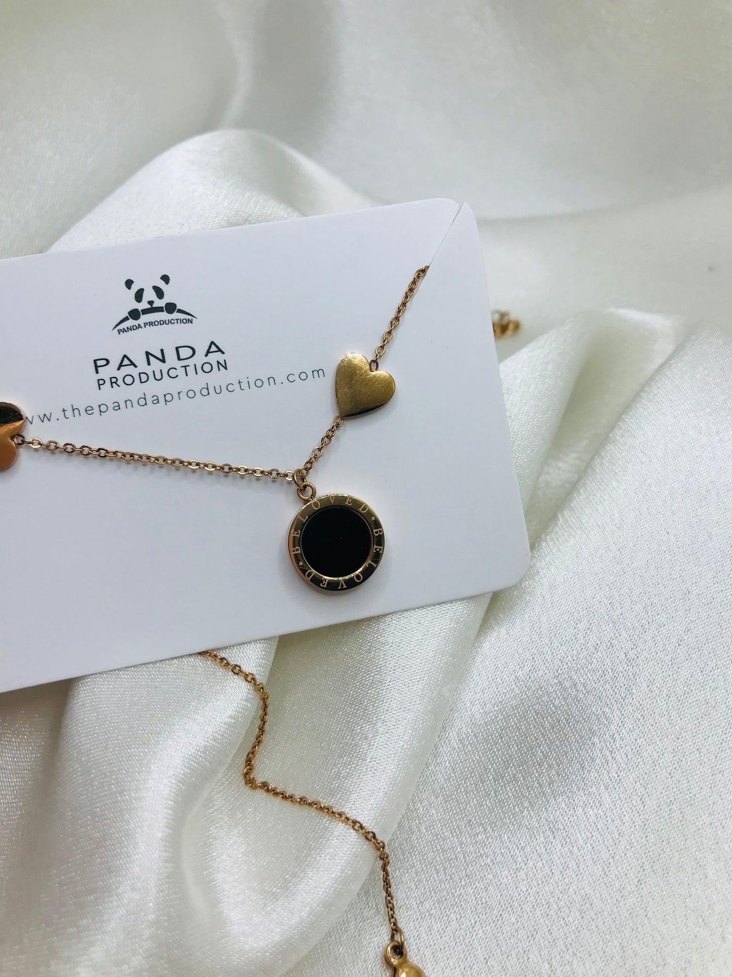 Gold Heart Chain with Circle Pendant