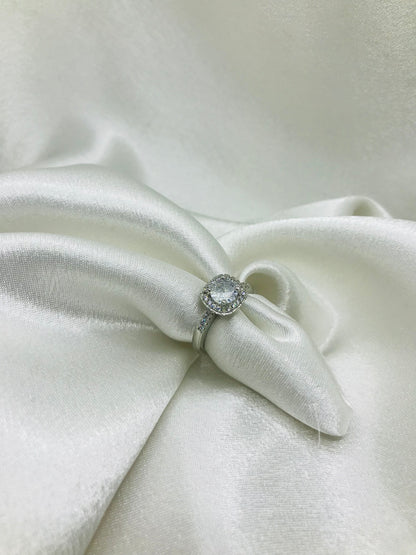 Sterling Silver Halo Gemstone Rings