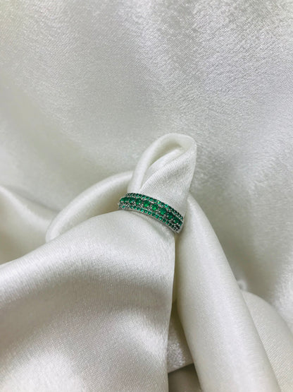 Eternity Ring with Green Gemstones