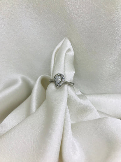 Sterling Silver Heart Halo Ring