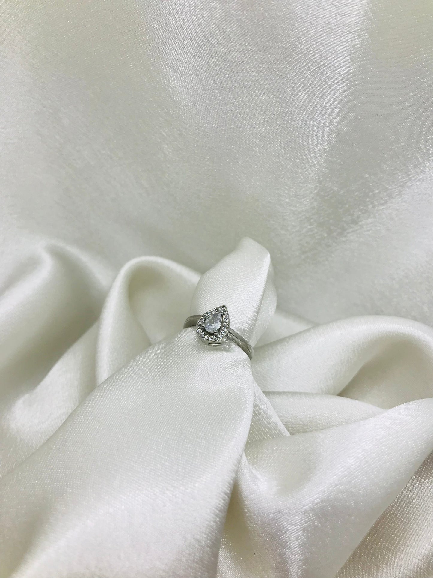 Sterling Silver Heart Halo Ring