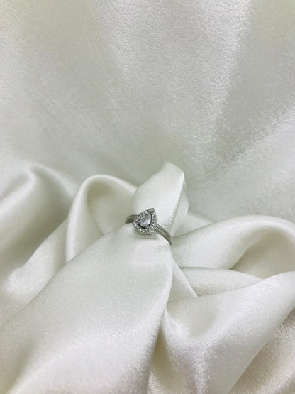 Sterling Silver Heart Halo Ring