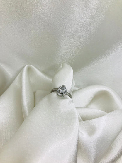 Sterling Silver Heart Halo Ring