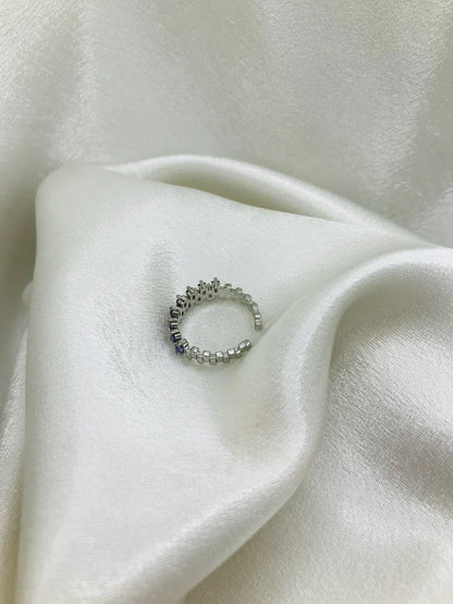 Adjustable Ring with Purple Gemstones
