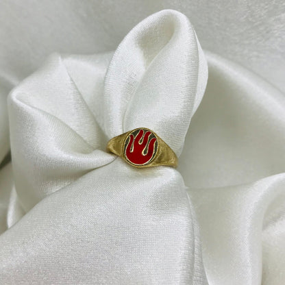 Gold-Toned Flame Detail Ring
