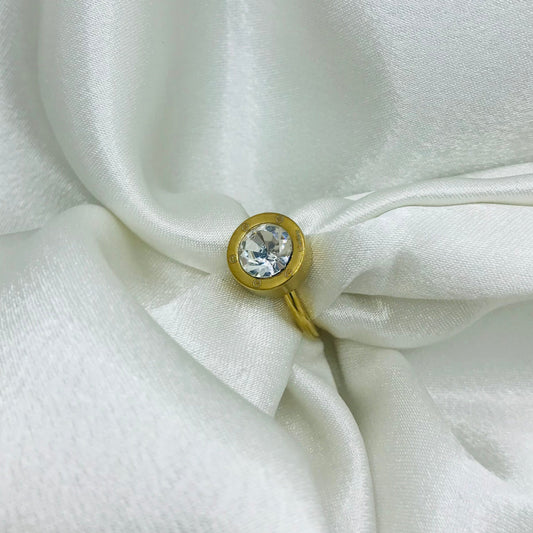 Cartier Inspired Round Gold Ring