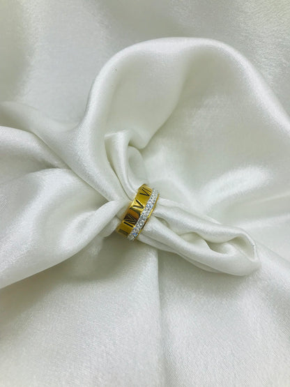 Trendy Roman Numeral Gold Ring