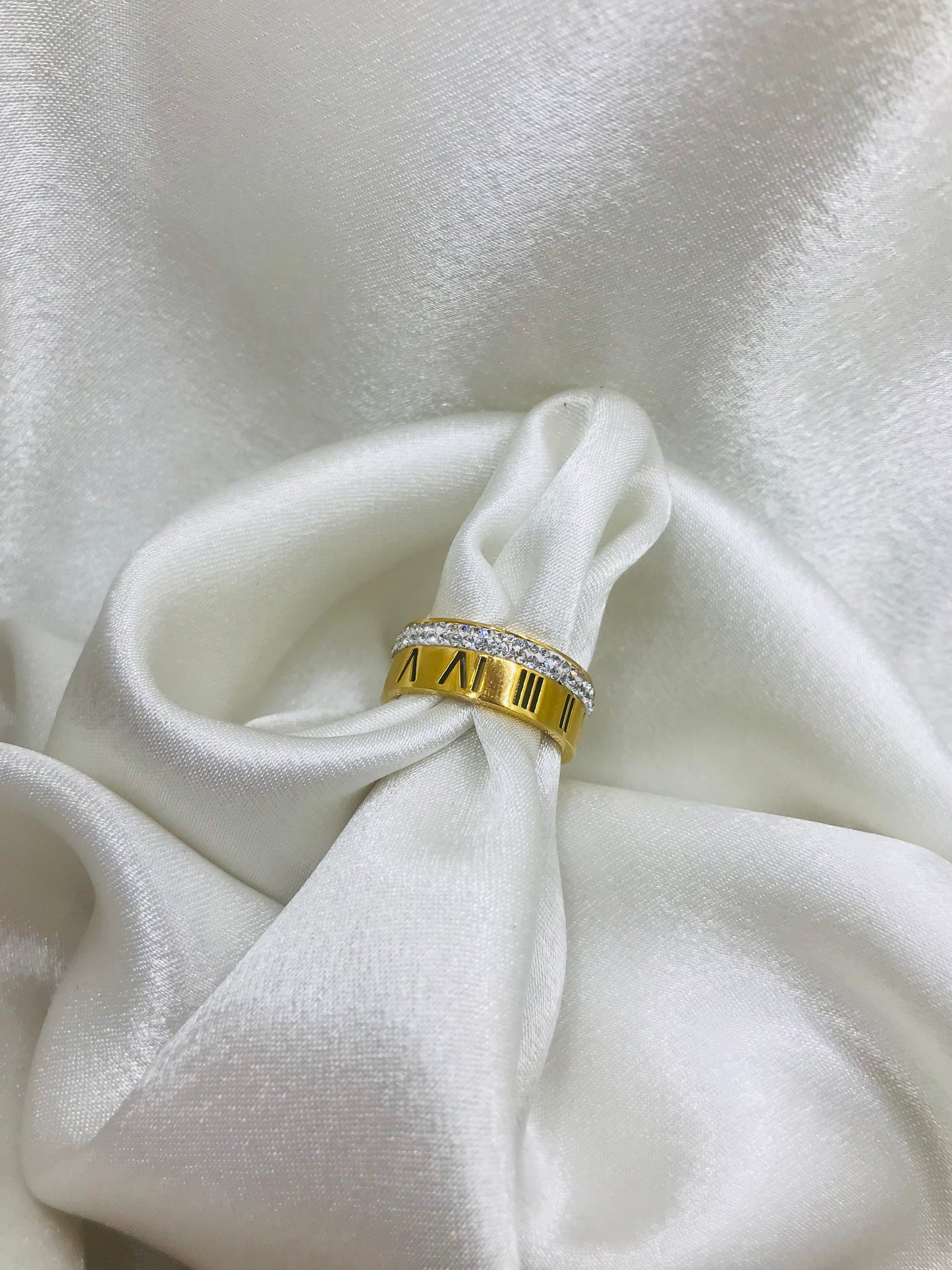 Trendy Roman Numeral Gold Ring