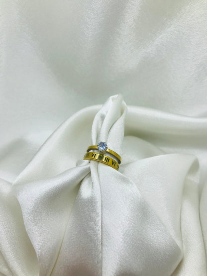 Two Layer Roman Numeral Ring