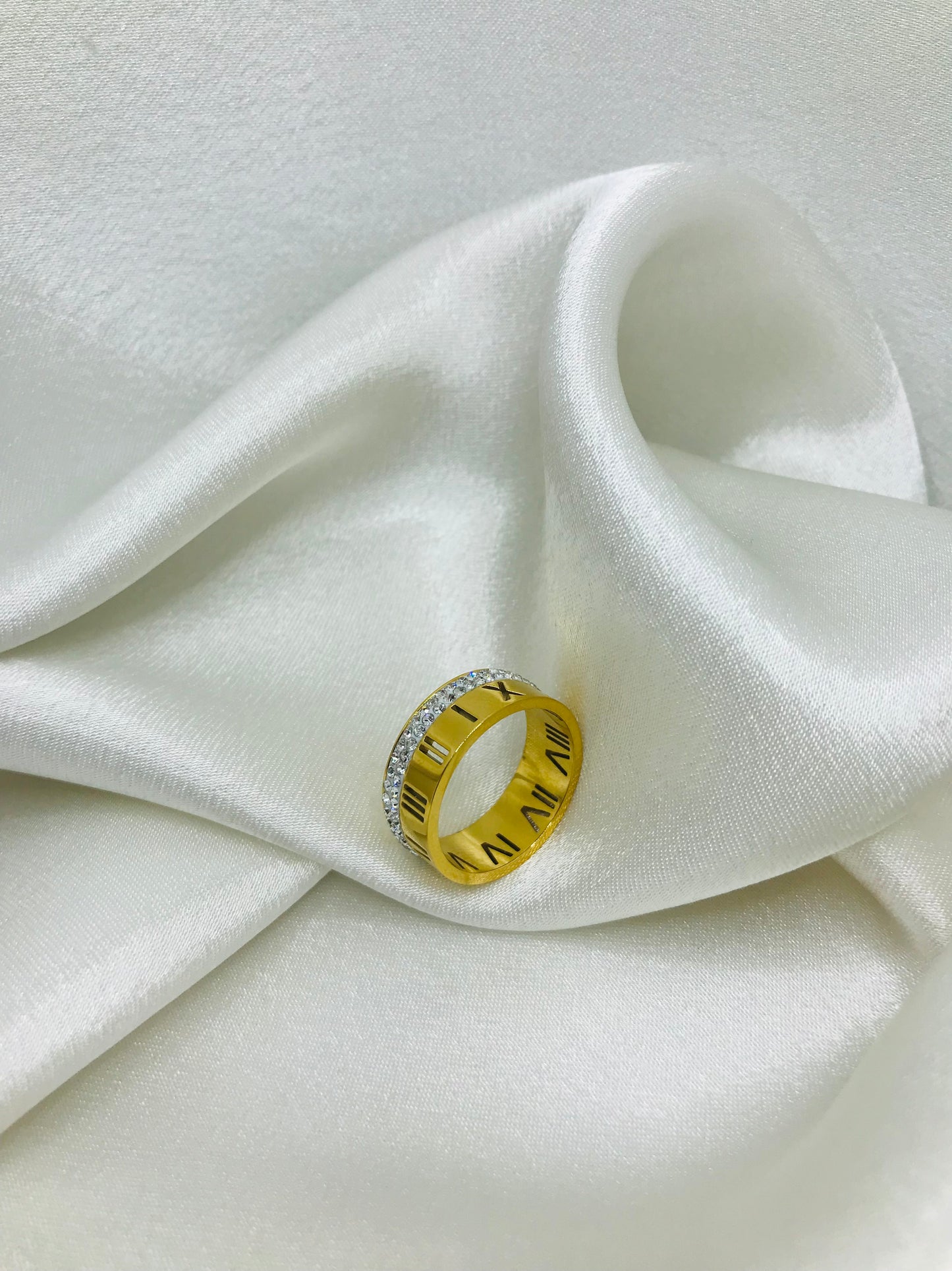 Trendy Roman Numeral Gold Ring
