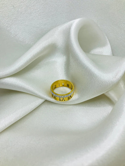 Trendy Roman Numeral Gold Ring