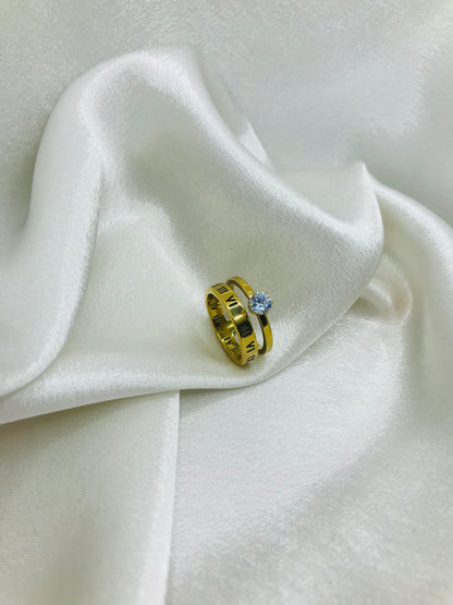 Two Layer Roman Numeral Ring