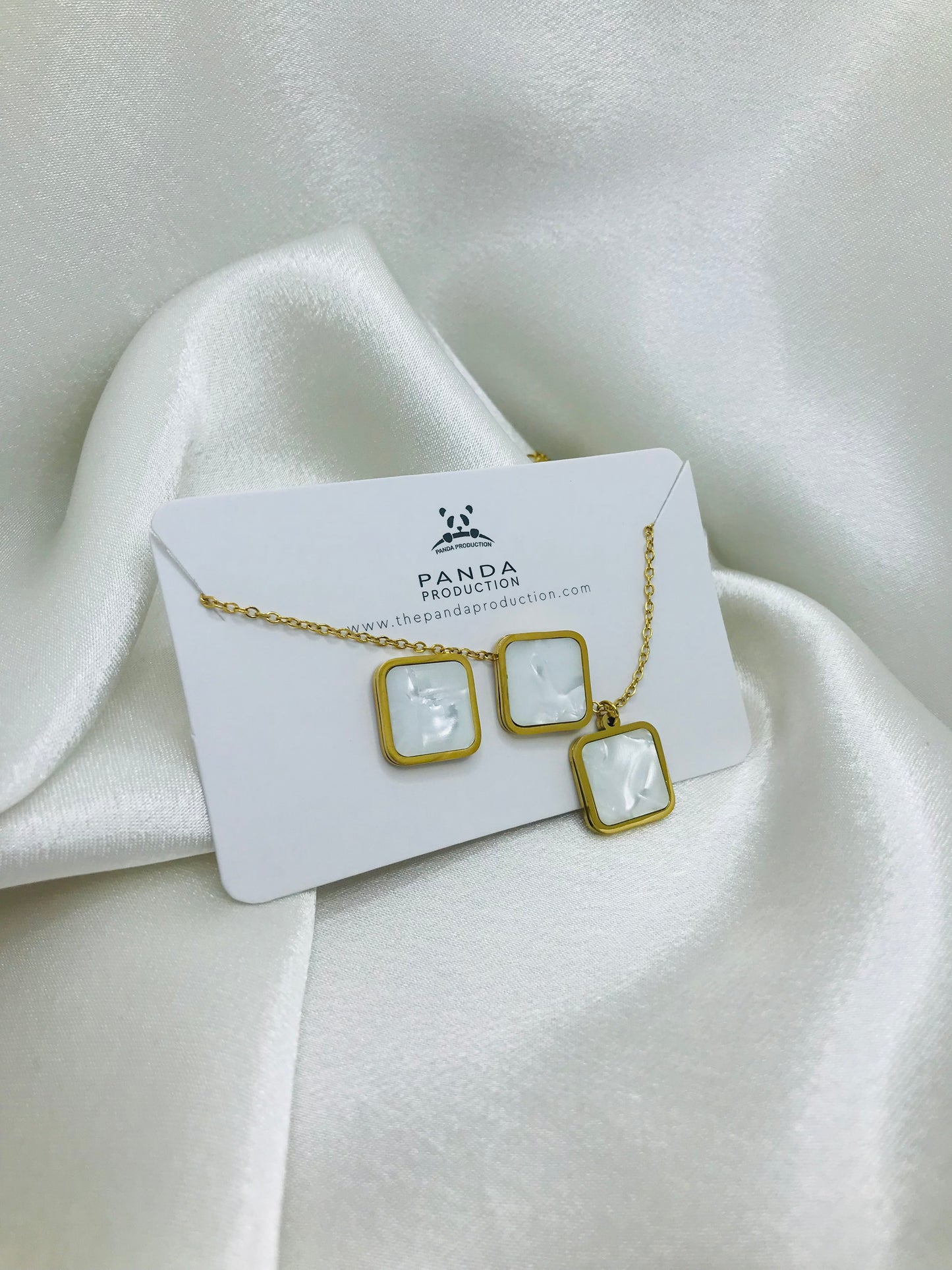 Minimal Rectangle Earring and Pendant Set
