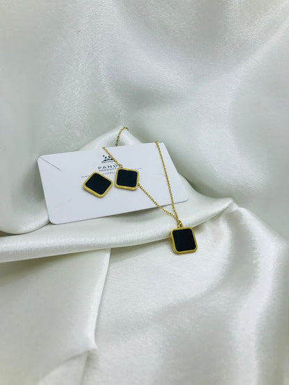Minimal Rectangle Earring and Pendant Set