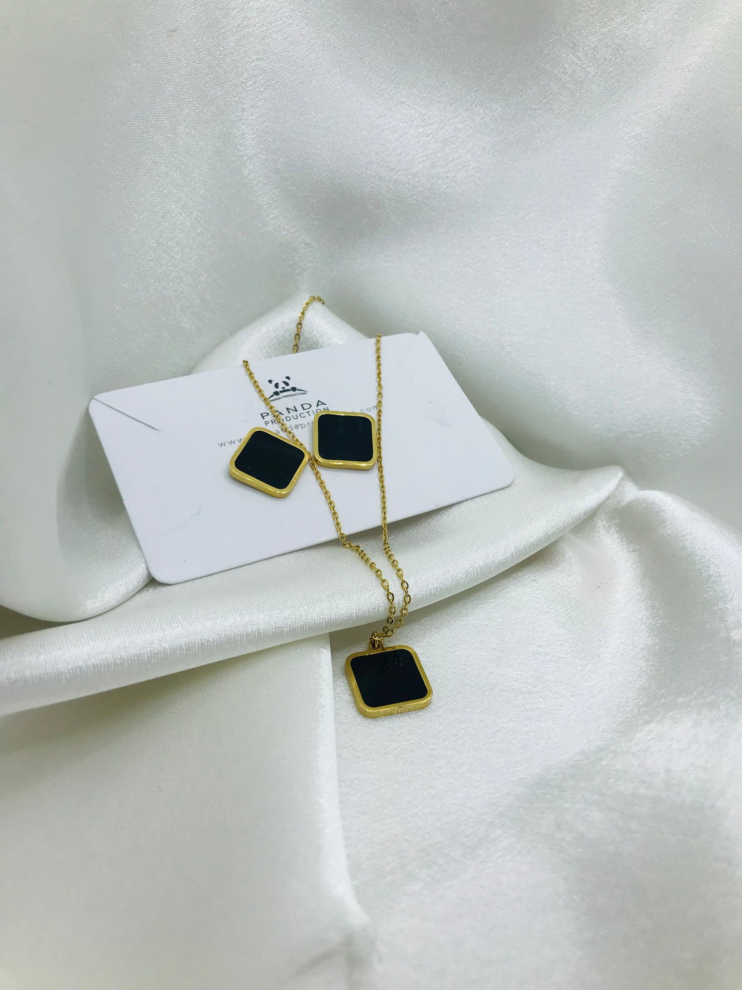 Minimal Rectangle Earring and Pendant Set