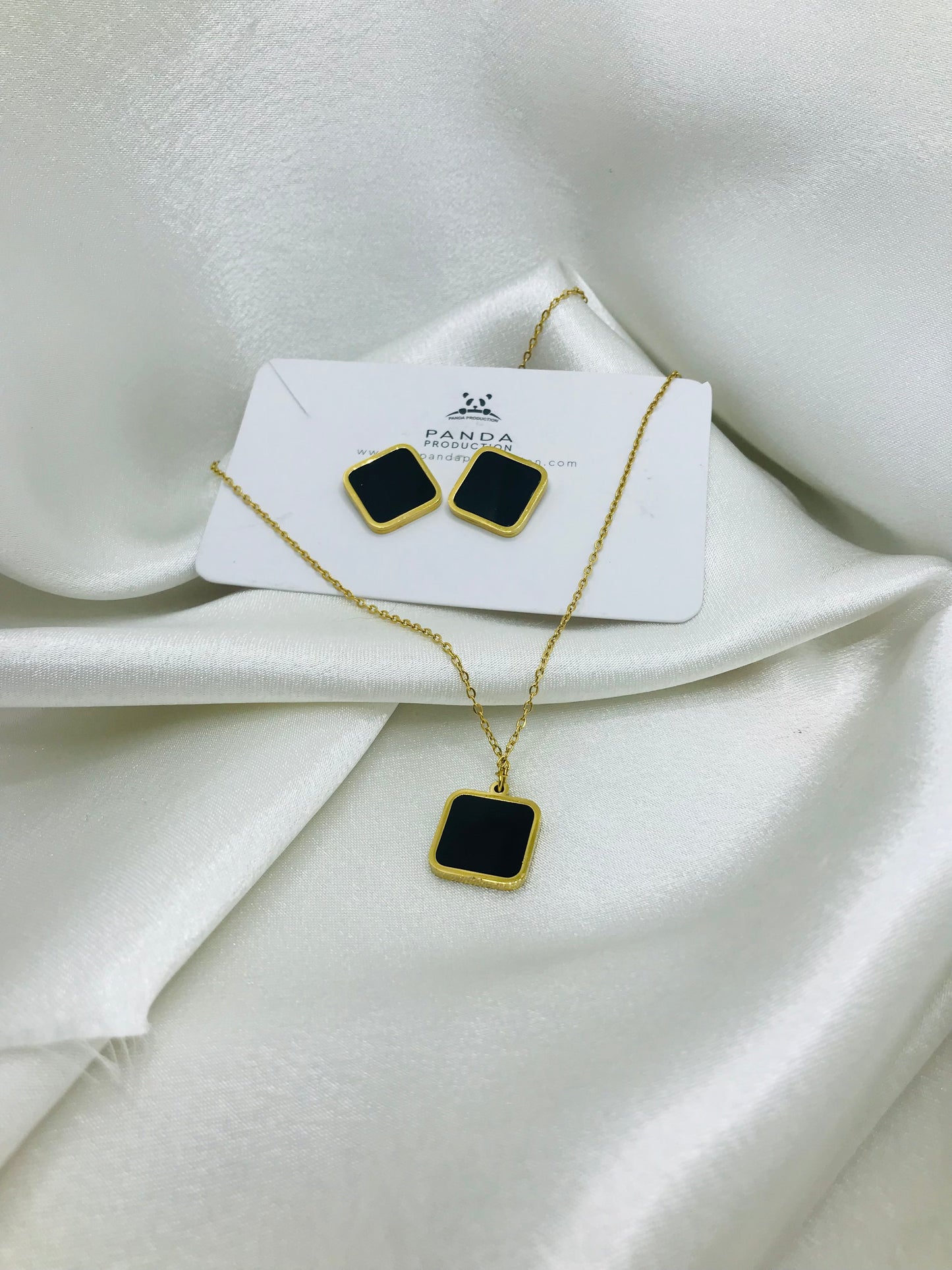 Minimal Rectangle Earring and Pendant Set