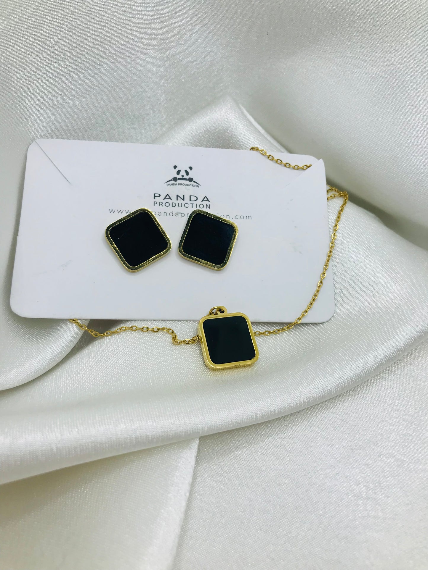 Minimal Rectangle Earring and Pendant Set