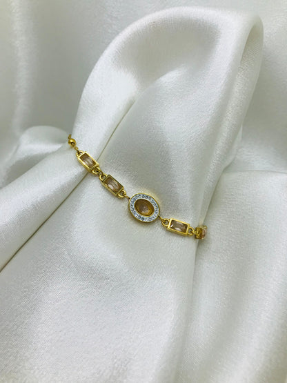 Emerald Zircon Chain Bracelet