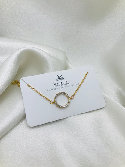 Minimalist Circle Pendant Bracelet