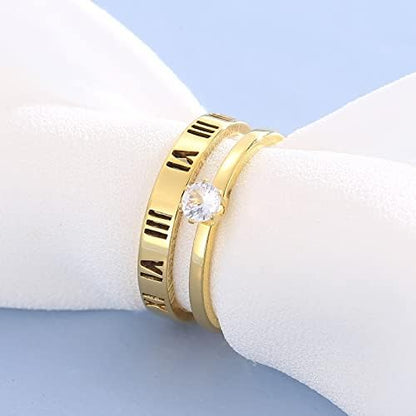 Two Layer Roman Numeral Ring