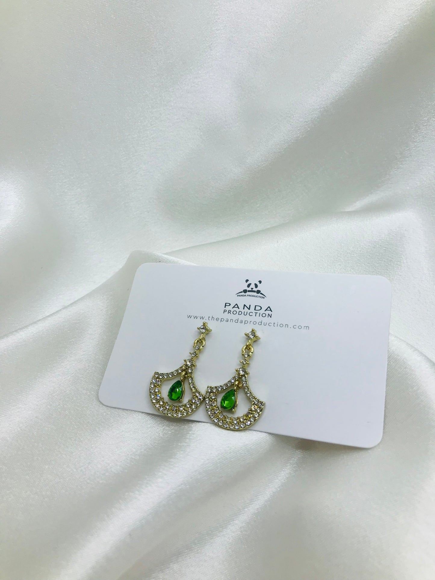 Green Stone Drop Earrings