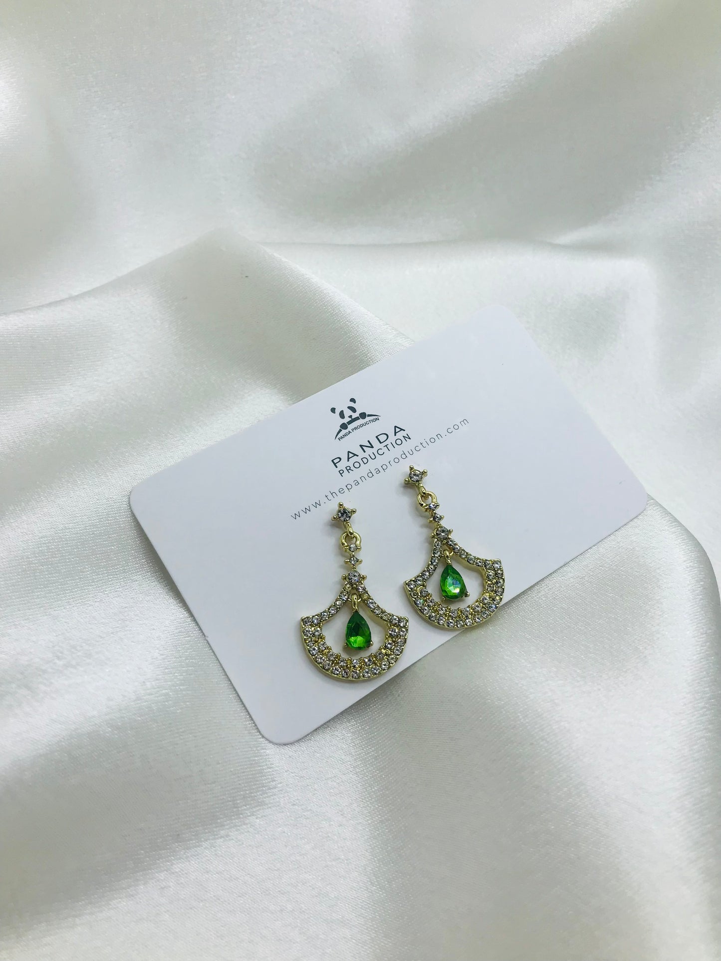 Green Stone Drop Earrings