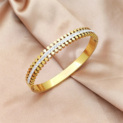 Luxury Zipper Diamond Cuff Bracelet