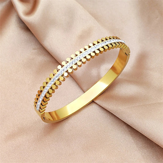 Luxury Zipper Diamond Cuff Bracelet