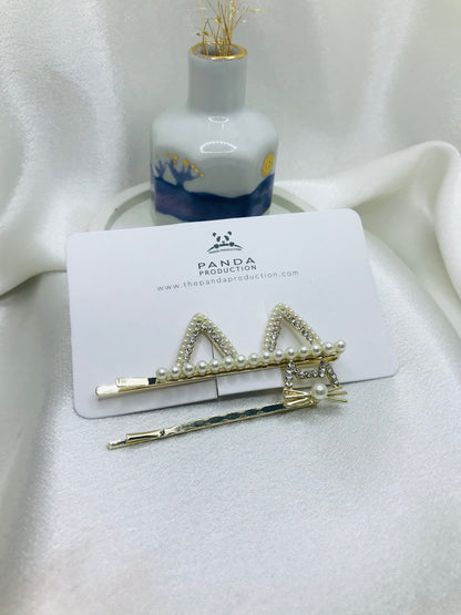 Pearl and Rhinestone Hairpin Set