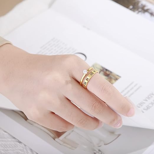 Two Layer Roman Numeral Ring