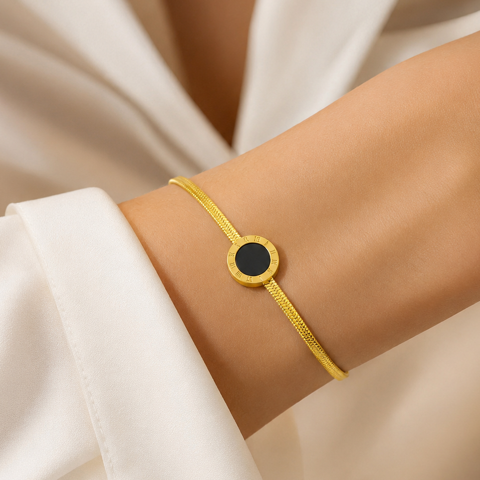 Roman Black Dot Bracelet