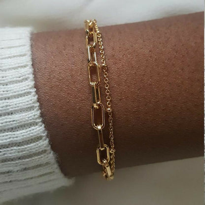Double Gold Chain Bracelet