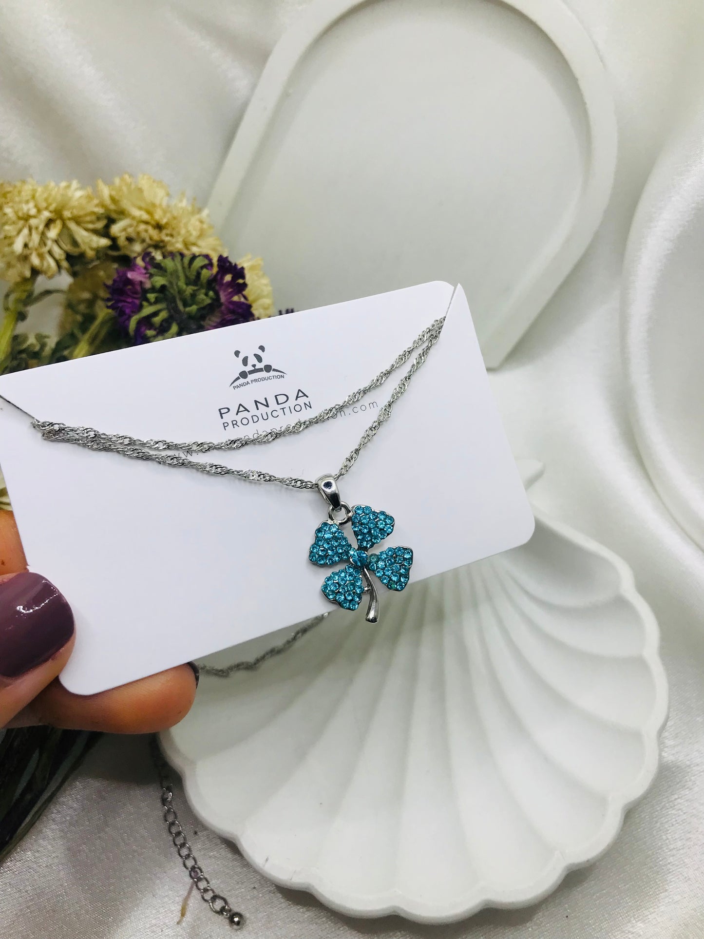 Blue Clover Pendant
