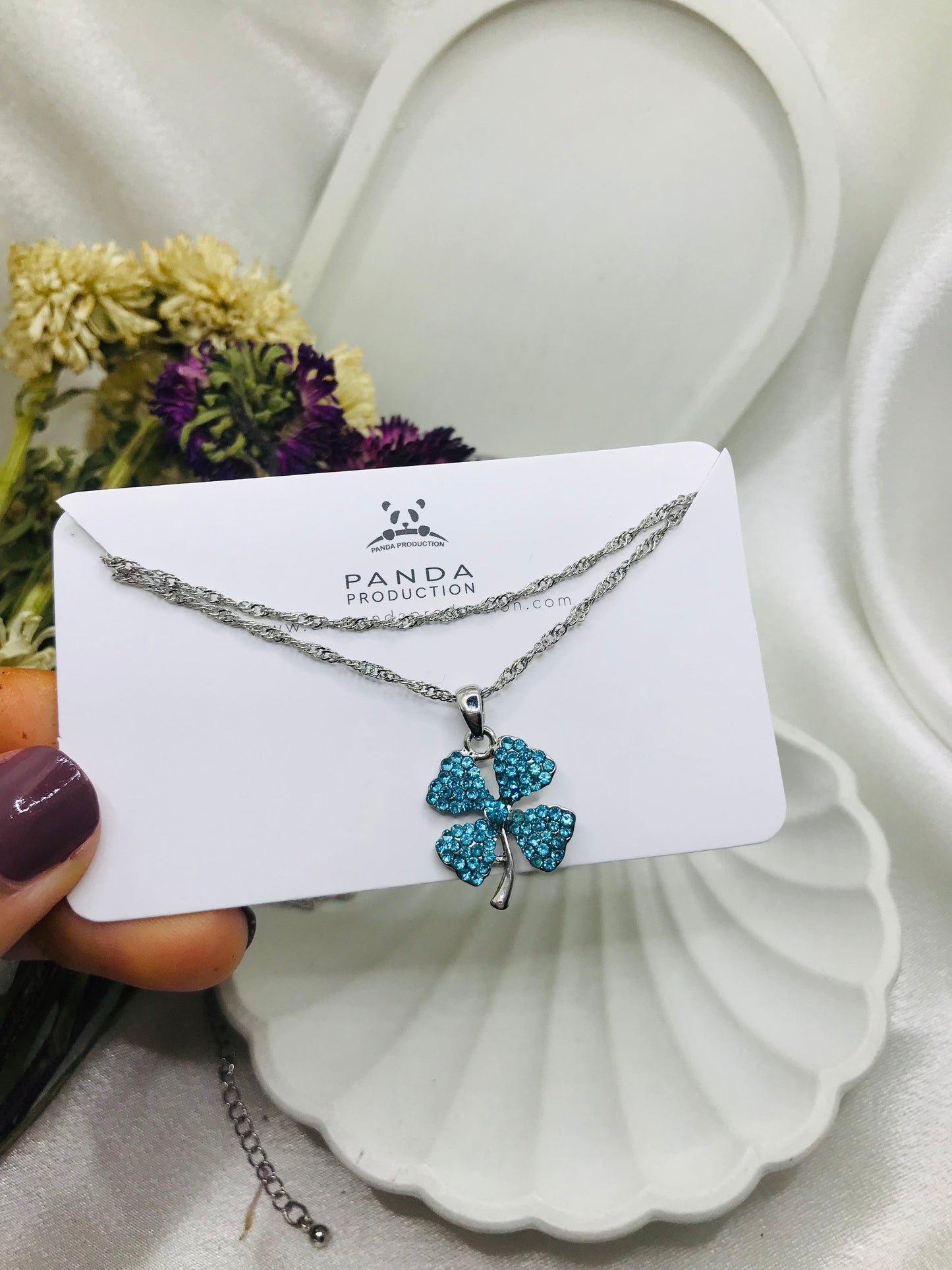 Blue Clover Pendant
