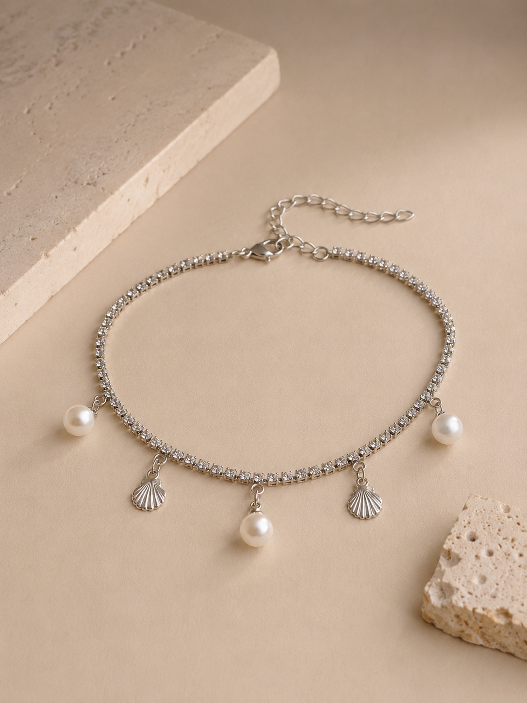 Pearl and Seashell Anklet