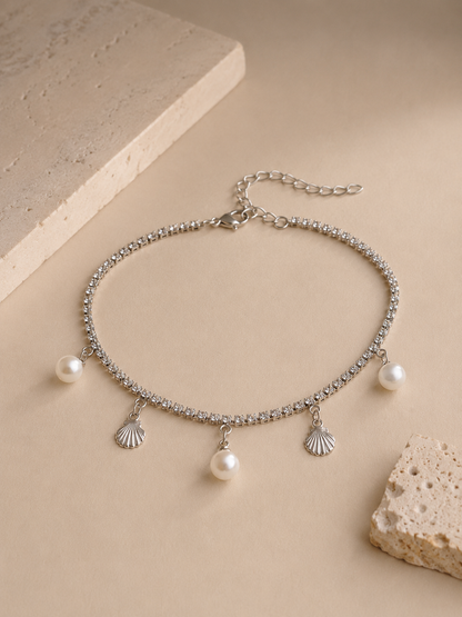 Pearl and Seashell Anklet