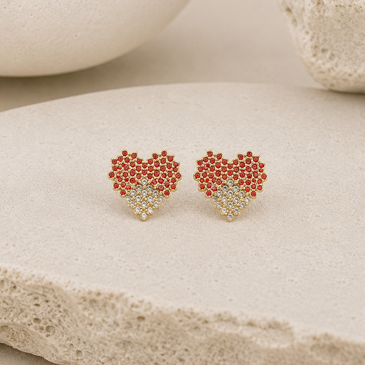 Heart Diamond Ear Studs
