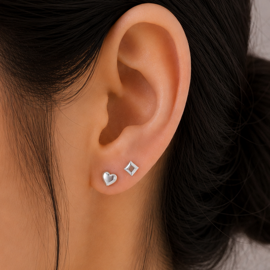 Mixed Shape Stud Earrings