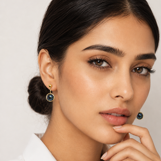 Mini Black Bead Earring Studs