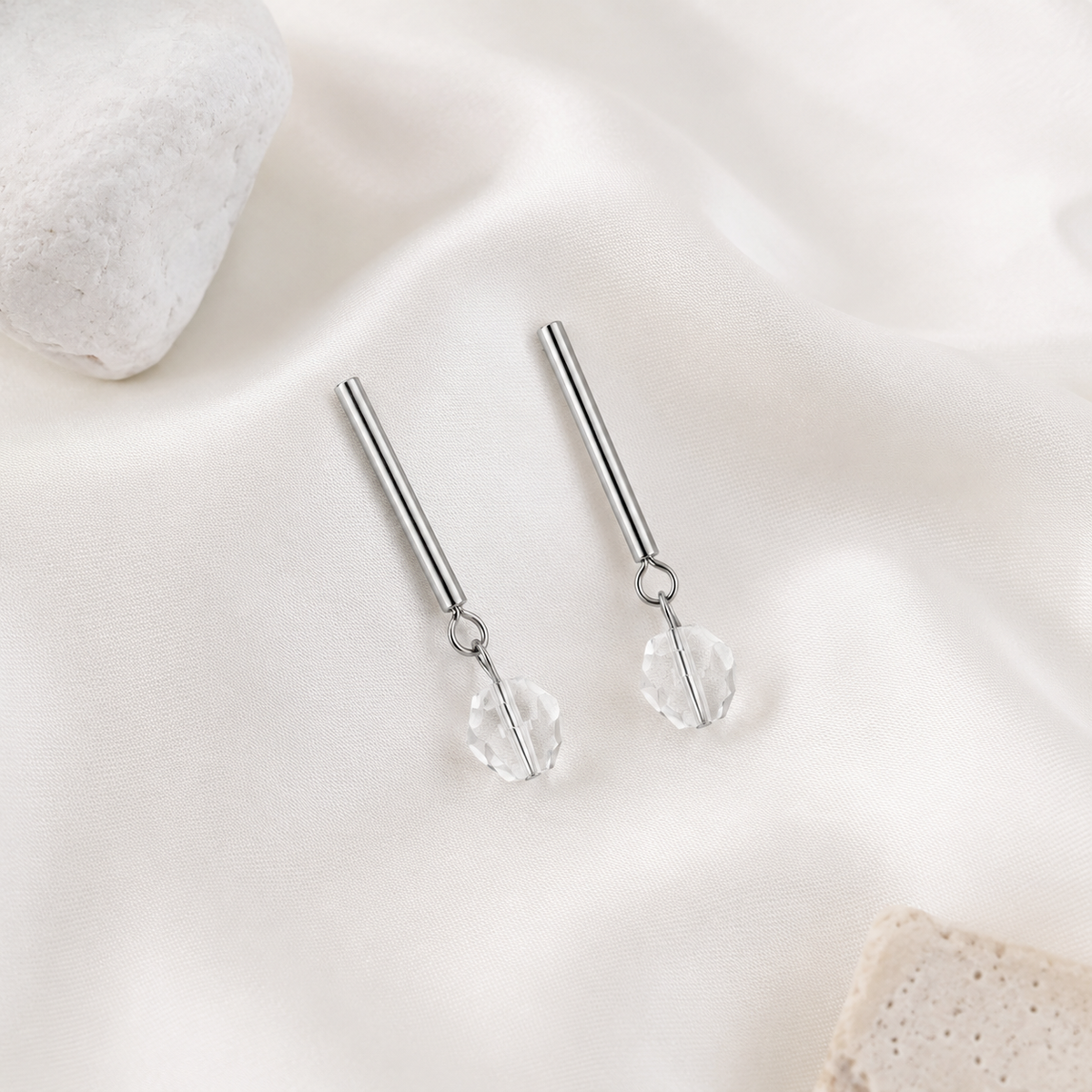 Silver Stick Earrings