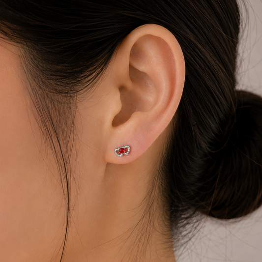 Double Heart Stud