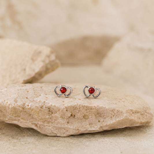 Double Heart Stud